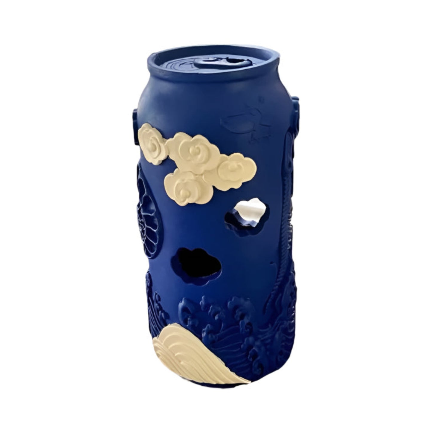 Rubber Soda Can dog toy in blue