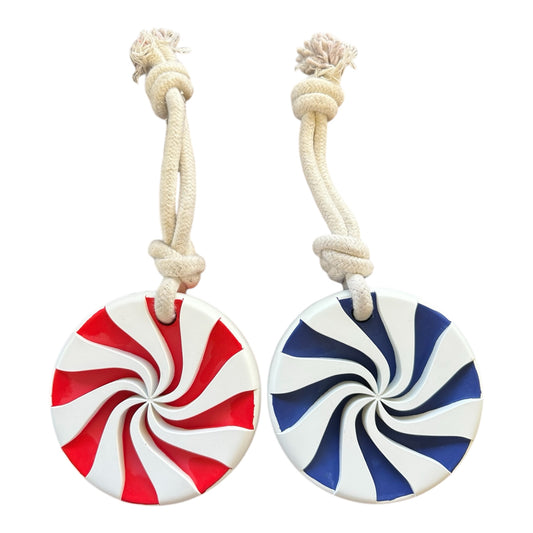 red white and blue rubber candies for dogs who like to play tug-o-war