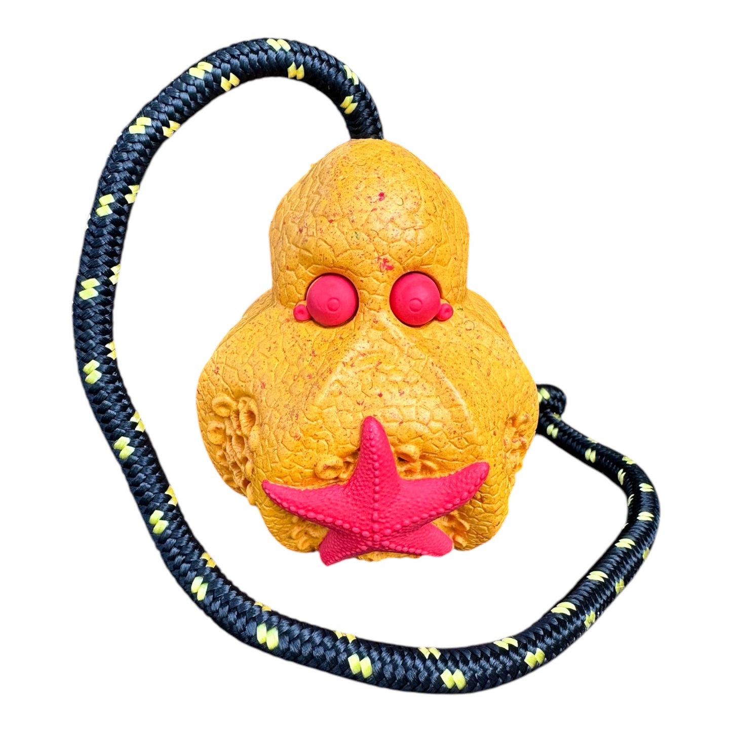 Recycled rubber octopus dog toy in light orange.