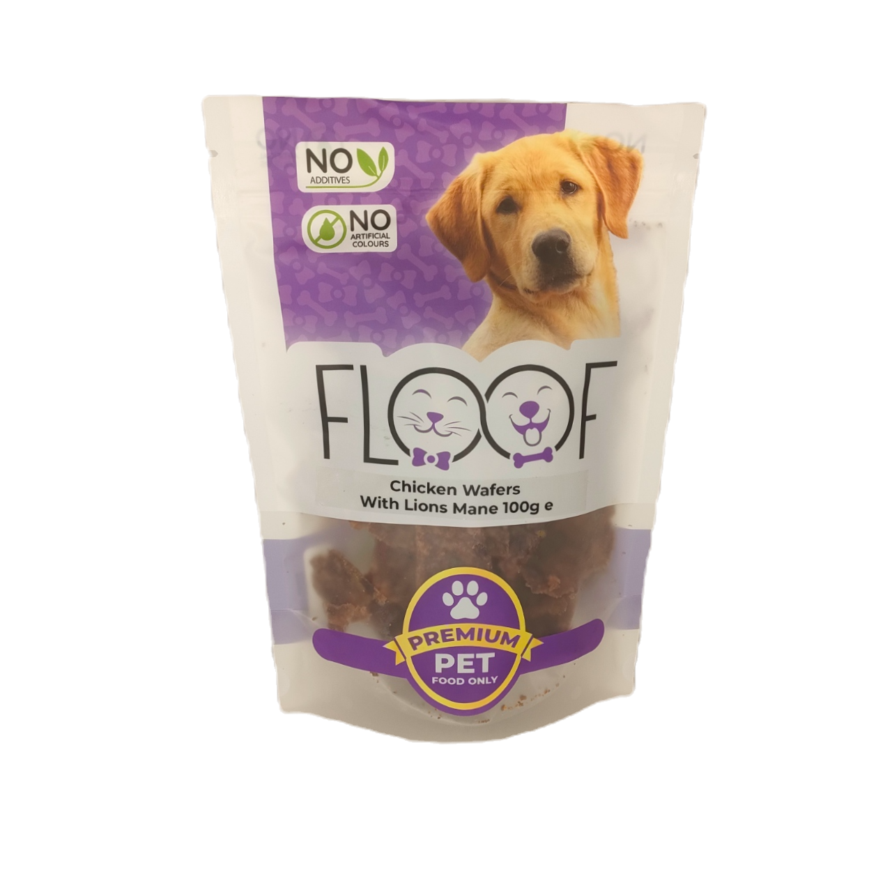 Floof Chicken Wafers natural dog and cat treats with Lion’s Mane mushroom