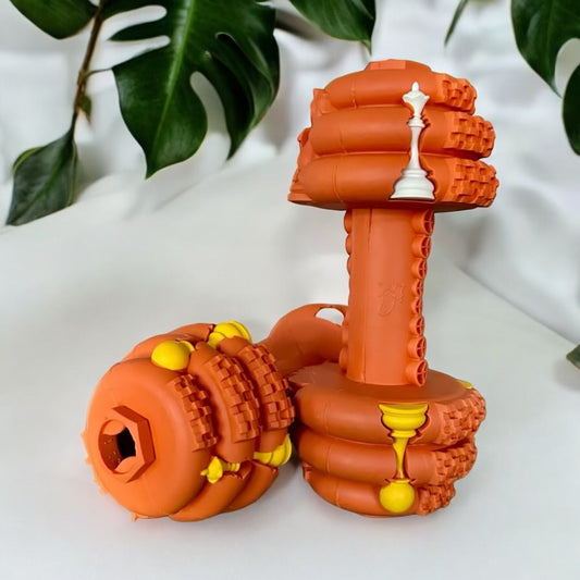 Round Dumbell (Orange) (tough toy)