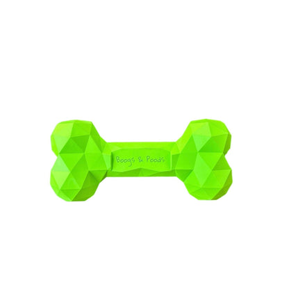 Fluro green rubber toy bone.
