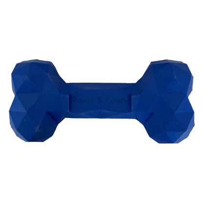 Dark blue rubber dog bone. 