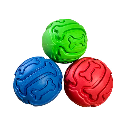 squeaky dog balls made from natural rubber that are suitable for tough chewers
